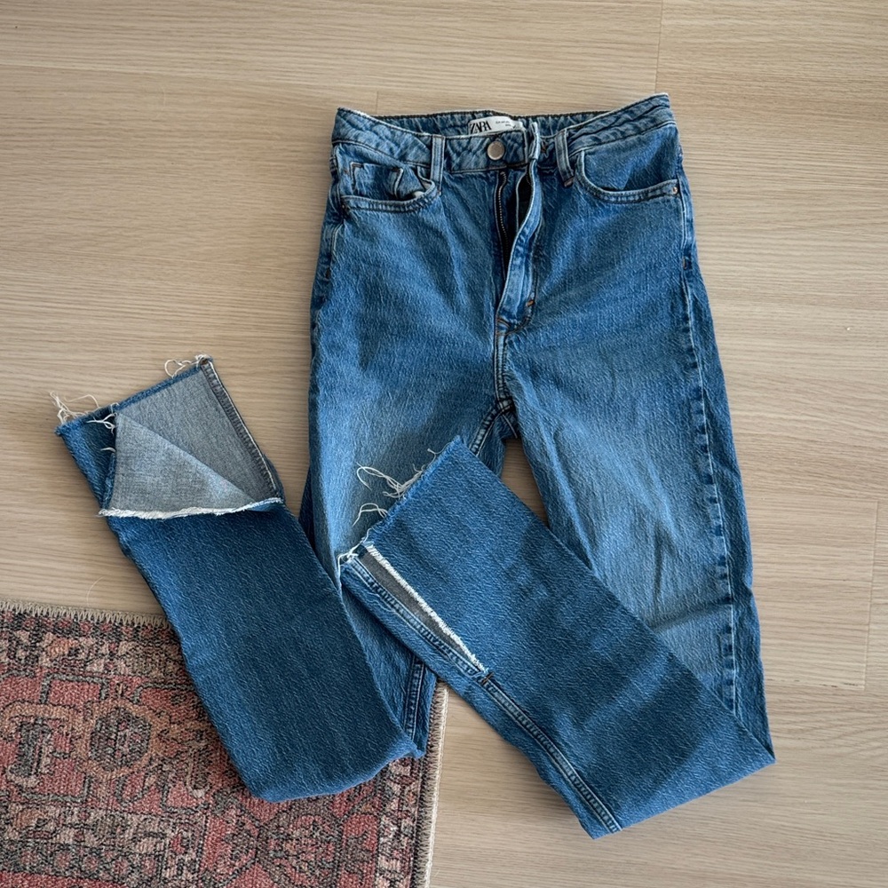 Zara split flare Denim Jeans